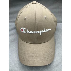 Champion Adjustable Khaki Baseball Cap – Embroidered Logo, Leather Strapback